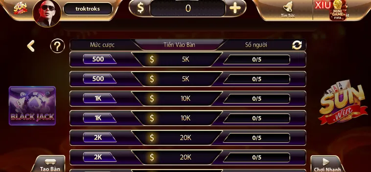 Phân Tích Xác Suất Toán Học Và Chiến Thuật Dừng Bài Trong Black Jack Tại SunWin