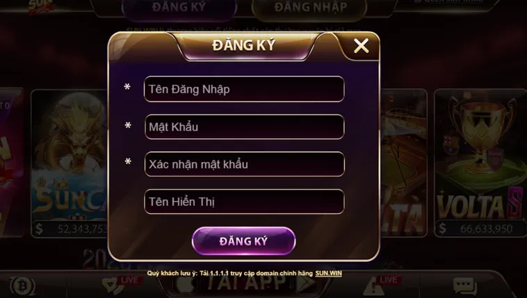 Đăng kí cổng game Sunwin nhanh chóng chỉ với 4 bước.